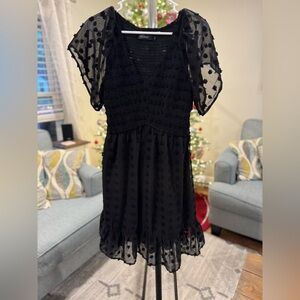 Black Pom Midi Dress